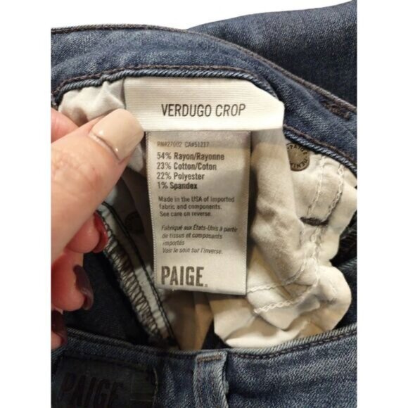 Paige Womens Skinny Jeans 26 Blue USA Made Stretch Denim Casual Classic Fitted - Picture 3 of 6